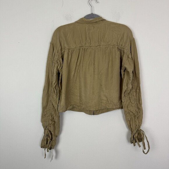 Blank NYC Brown Tan Cotton Rayon Lightweight Cropped Utility Jack Size XS - Picture 4 of 4
